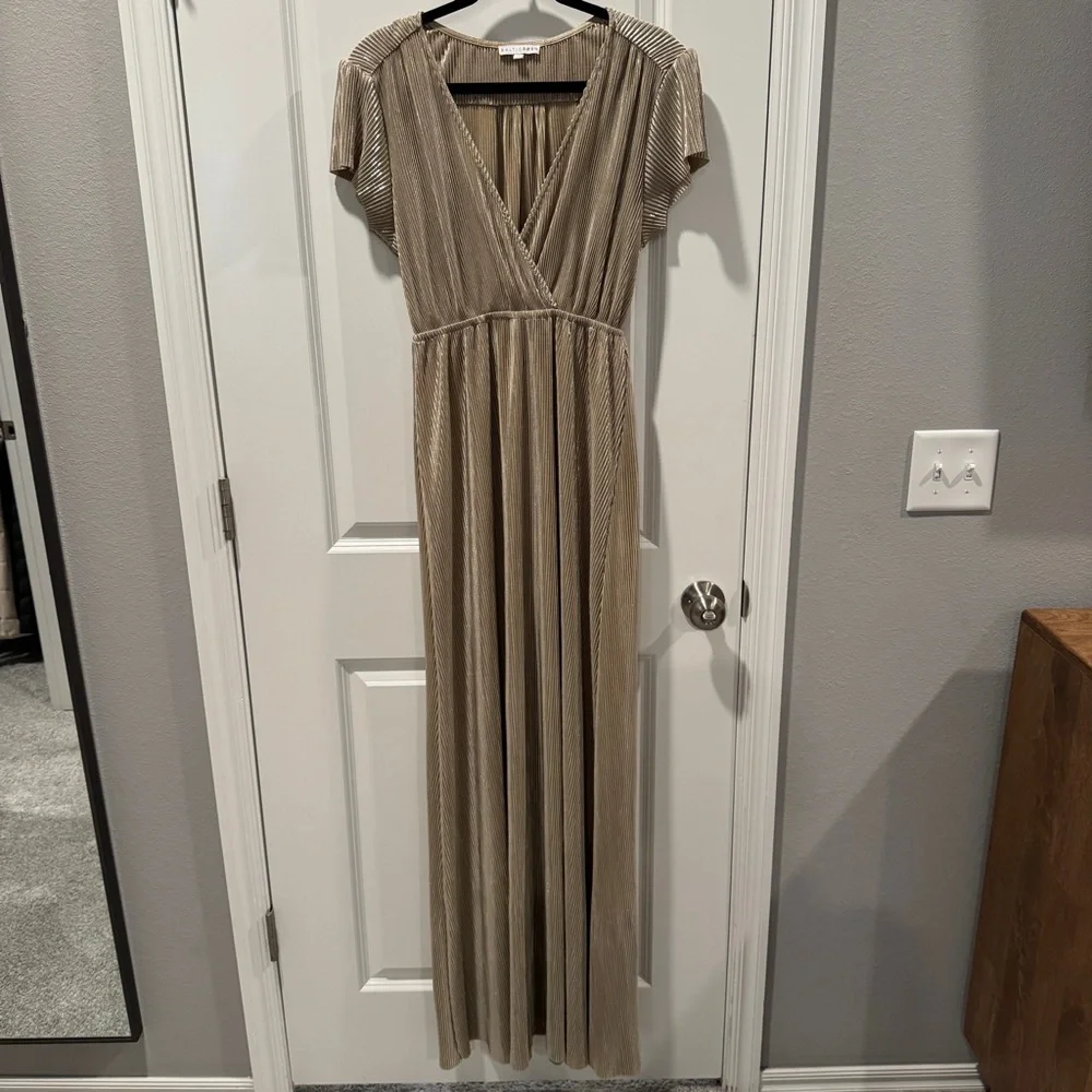 Baltic Born Athena Dress Gold Maxi Dress Wedding Gala Black‎ Tie Formal Dress - Picture 4 of 10